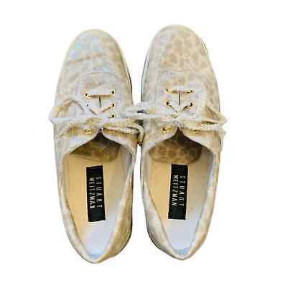 Stuart Weitzman Leopard Print Glittery Sneakers - image 4